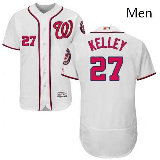 Mens Majestic Washington Nationals 27 Shawn Kelley White Home Flex Base Authentic Collection MLB Jersey